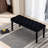 Heng Ming Upholstered Tufted Bench Ottoman , Velvet Dining Bench Bedroom Bench  Footrest Stool Accent Bench For Entryway Dining Room Living Room, Black-1923033702