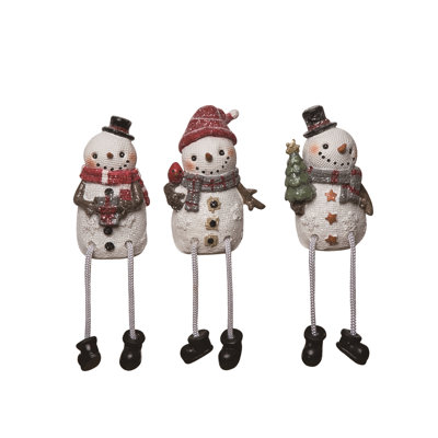  Ensemble de 3 décorations de Noël en forme de bonhomme de neige en résine Melty