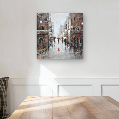 City Rain - Scenic Office Metal Print for Home Decor