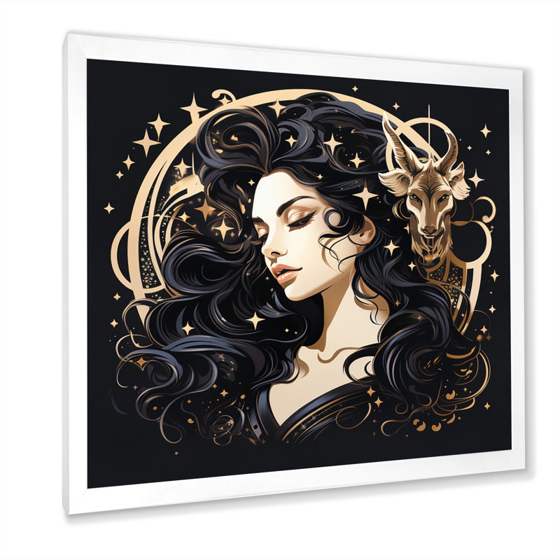 Astrologique astrologique Stargazer VII sur toile, Cadre simple blanc, H 24 po x l 24 po x P 1 po