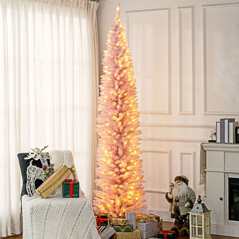 Arbre de Noël artificiel au crayon, 7.9', Illuminée