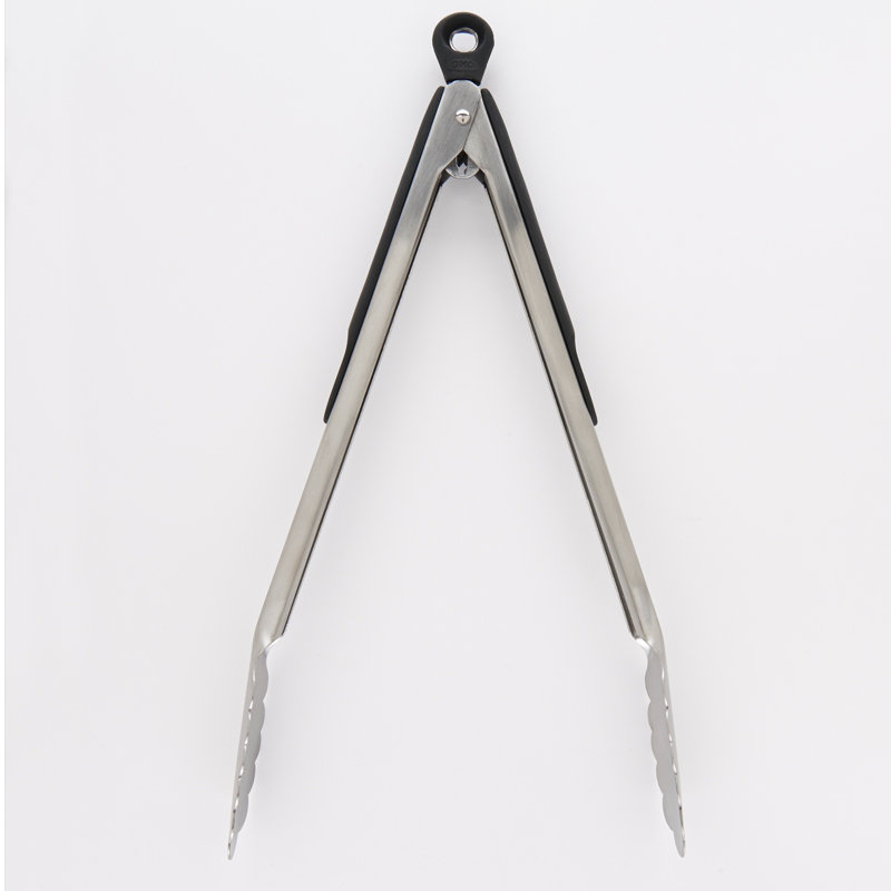 12-Inch Stainless Steel Locking Grill Tongs with Non-Slip Grip