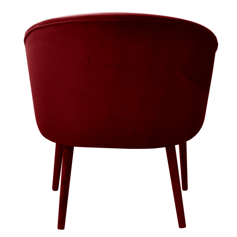 Upholstered Barrel Chair, Burgundy