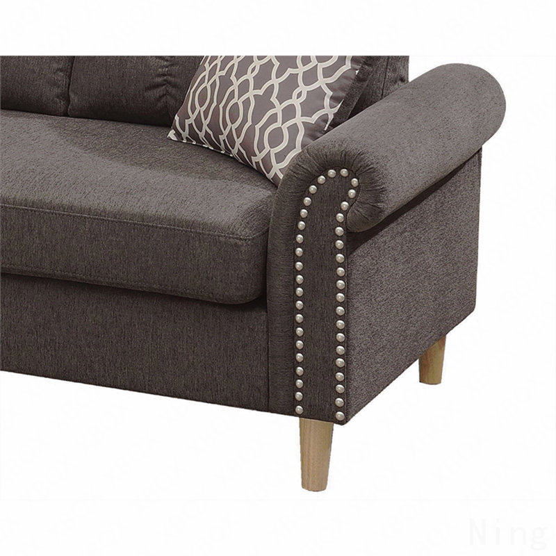 Ensemble de canapé modulaire réversible en polyfibre brun clair, Tanné