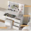 Bureau de coiffeuse, coiffeuse de maquillage avec miroir et 9 ampoules DEL