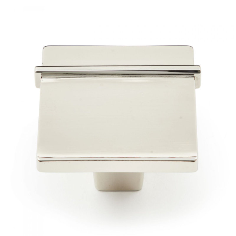 Newbury 1 5/16" Length Square Knob, Polished Nickel