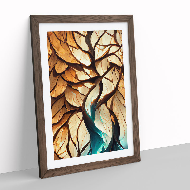 Tree - Single Picture Frame Print, Walnut Framed, 64cm H x 46cm W x 2cm D