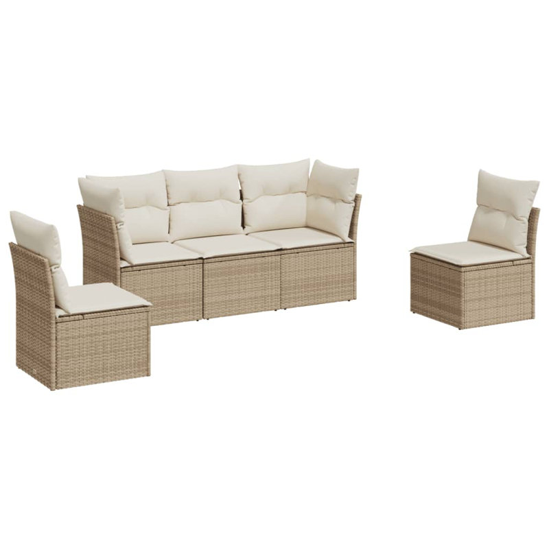 Vidaxl Garden Sofa Set, Cream White, Beige