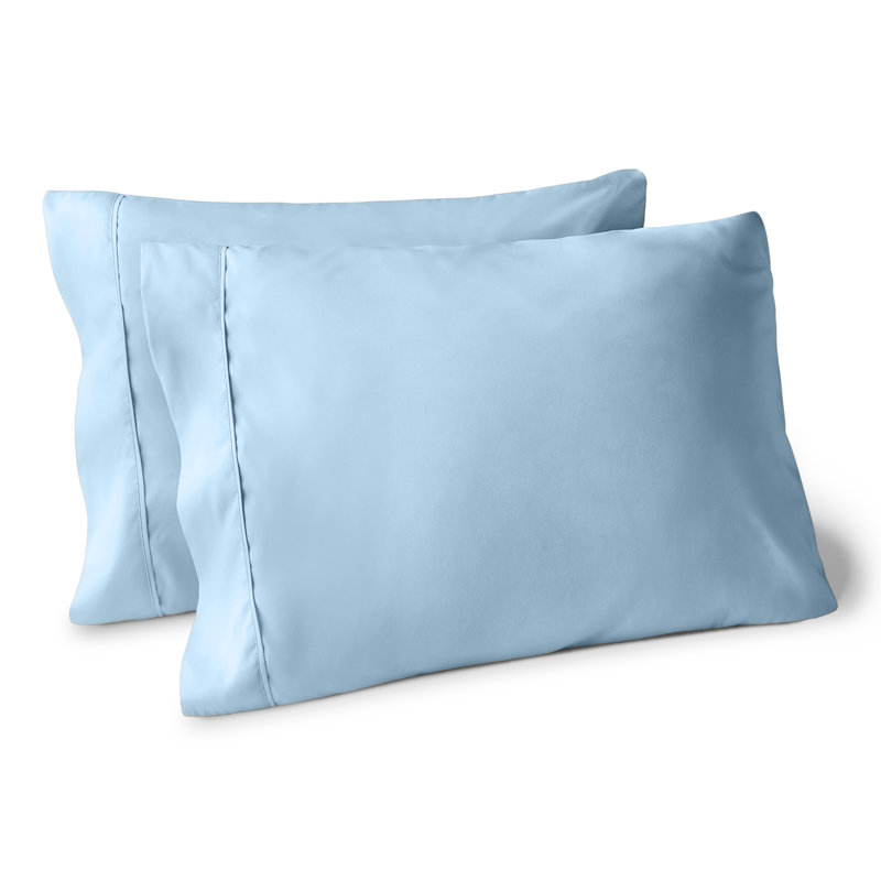 Microfiber Machine Woven - Set of 2, Light Blue, 2 Standard Pillowcases
