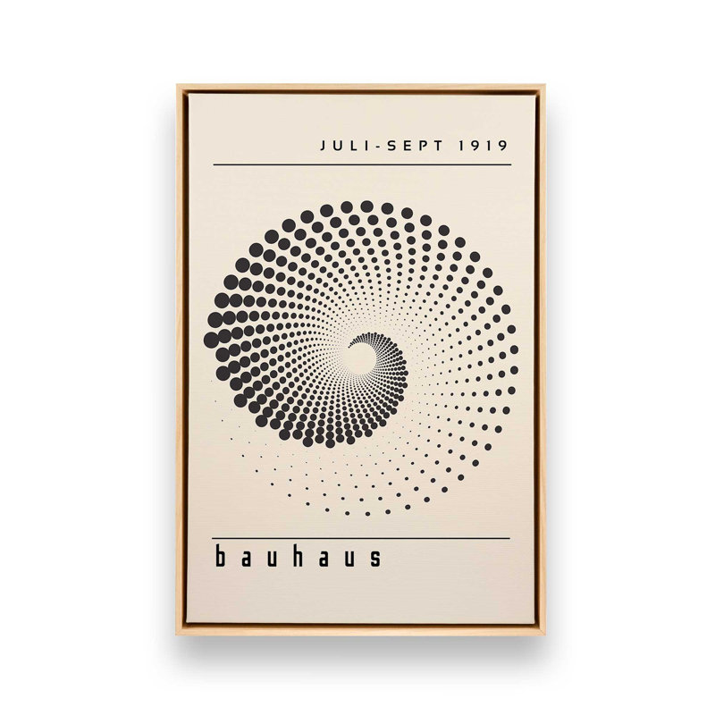 Impression sur toile Bauhaus Revolution optique, H 12,75 po x l 8,75 po x P 1,75 po, Cadre américain en érable flottant