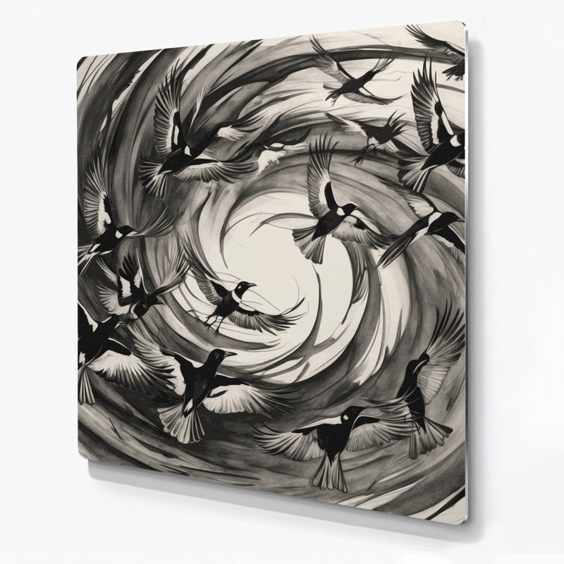 Art mural en métal oiseaux, H 192 po x l 192 po x P 0,05 po