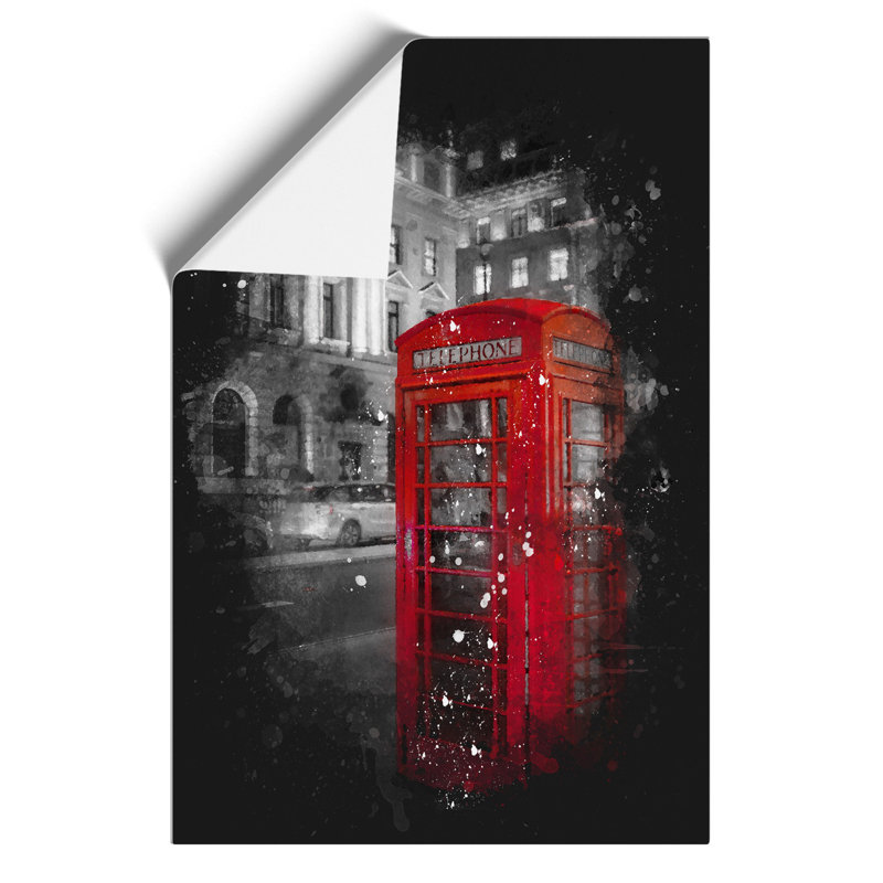 Red Telephone Box - Unframed Graphic Art, 84cm H x 59cm W x 0.1cm D