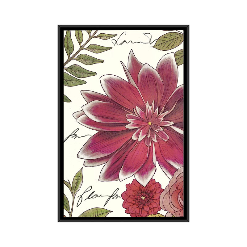 « tropical brillante i », impression sur toile, H 26 po x l 18 po x P 1,5 po, Toile avec cadre noir, Pas de tapis