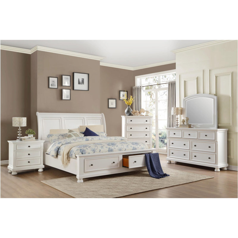 Commode 7 tiroirs Dianna, Blanc
