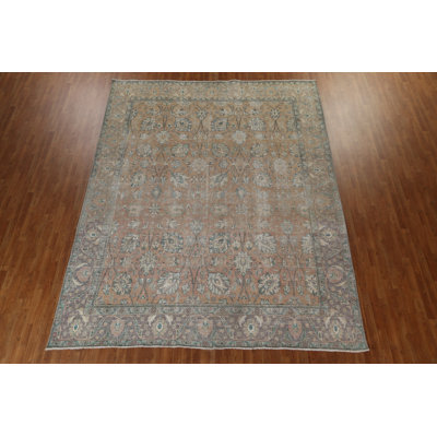 One-of-a-Kind 9'8" X 12'5" 1960s Wool Area Rug in Peach