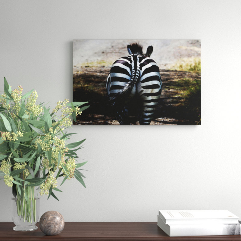 Zebra Rear - Wrapped Canvas, 40cm H x 60cm W