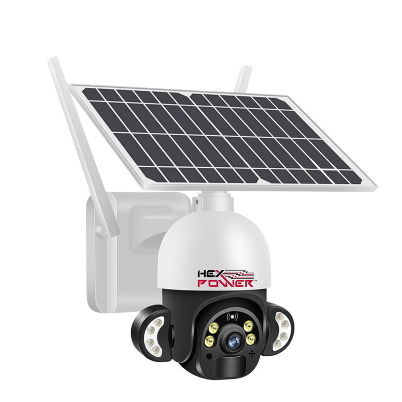 2K 4Mp Solar Powered WiFi Video Enabled Dusk to Dawn Smart PTZ Security Camera