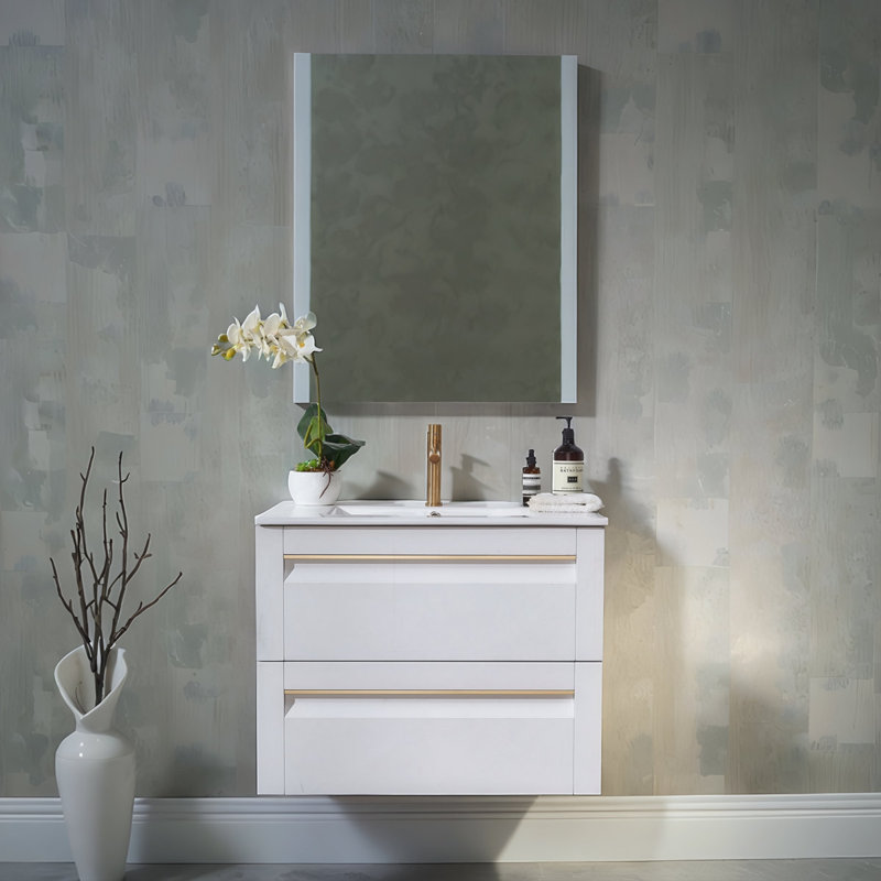 Ensemble de meuble-lavabo simple mural moderne 30 po 30 po