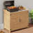 Charvette Fir Potting Bench with Storage Cabinet and Metal Covered Tabletop-668757429