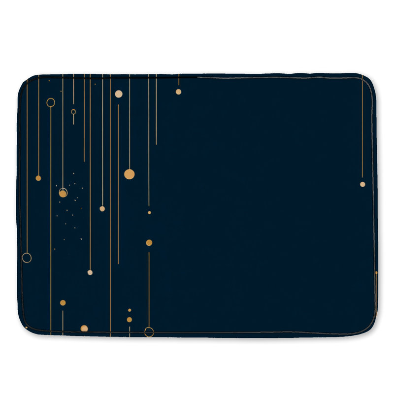Tapis de bain étoiles, Simple - L 24 po x l 17 po, Géométrique bleu 1