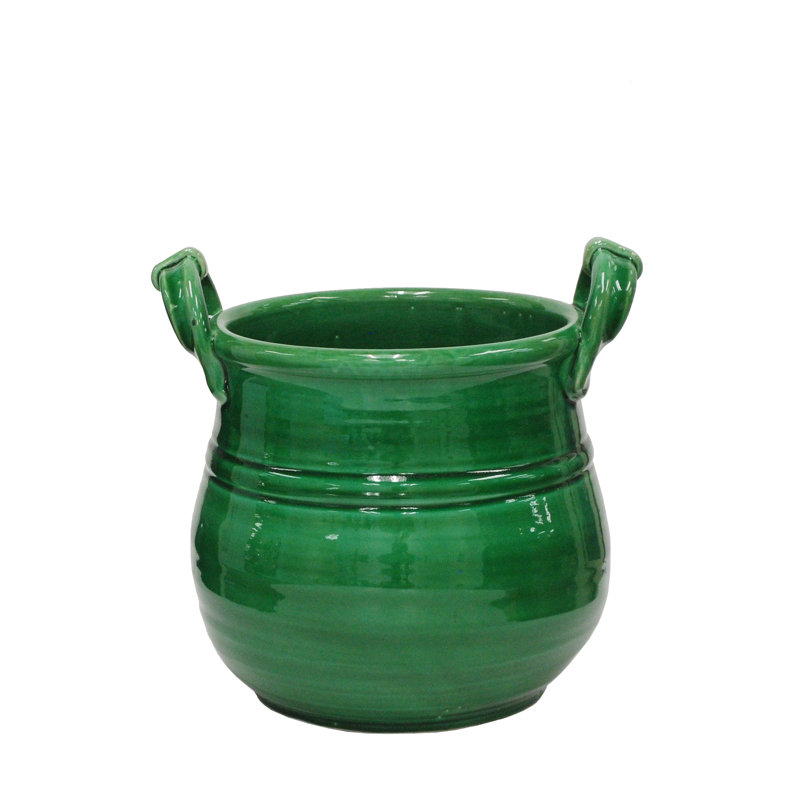 Pot à fleurs en terre cuite Kalyvakia, H 12,6 po x l 13 po x P 12 po, Blanc terre cuite