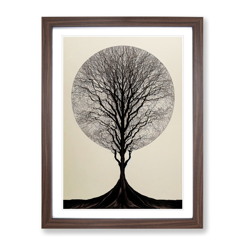 Antique Tree No.7 - Single Picture Frame Print, Walnut Framed, 34cm H x 25cm W x 2cm D