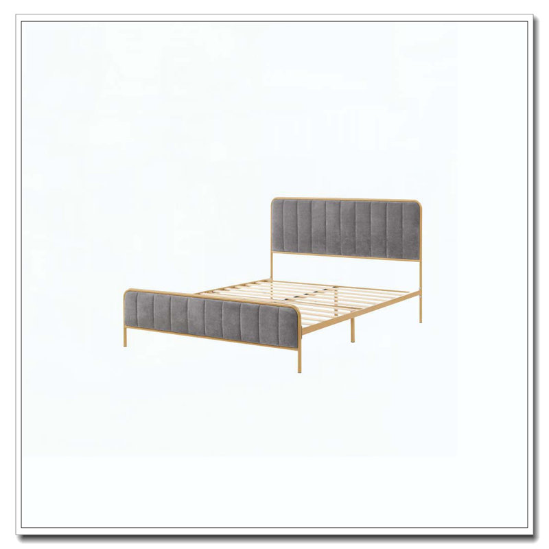 Structure de lit tapissier pour grand lit, Gris
