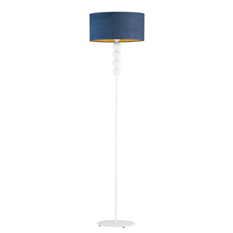 Alegna 166cm Traditional Floor Lamp, Grey/Gold Inside, White