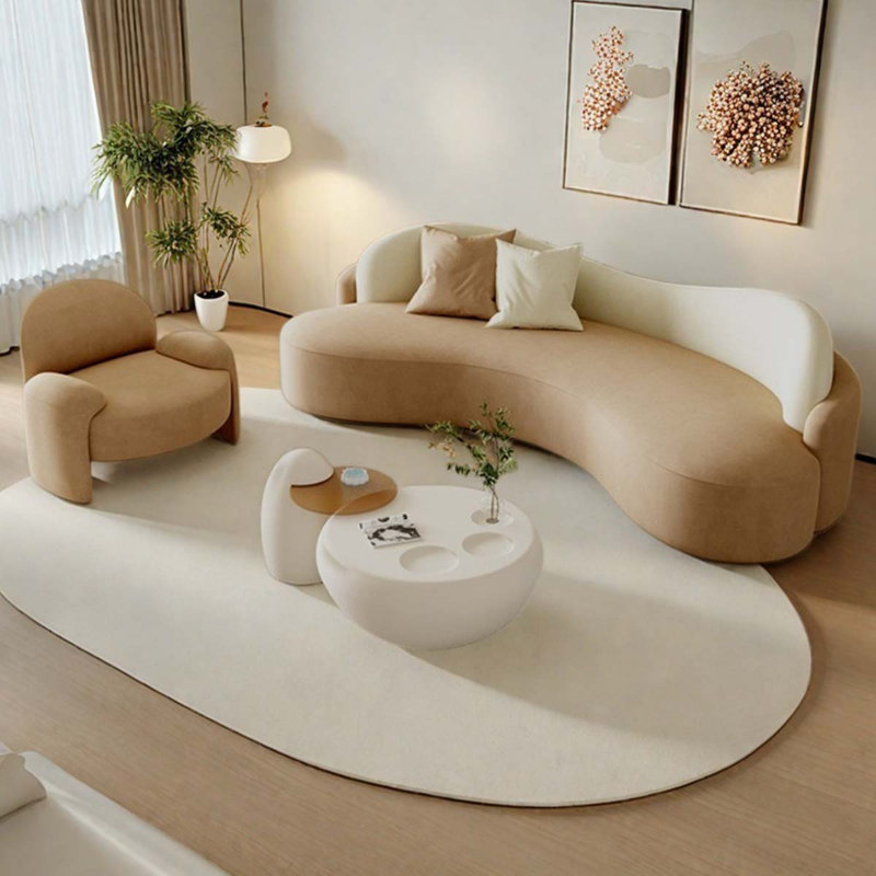 Cream fabric sofa special-shaped creative net