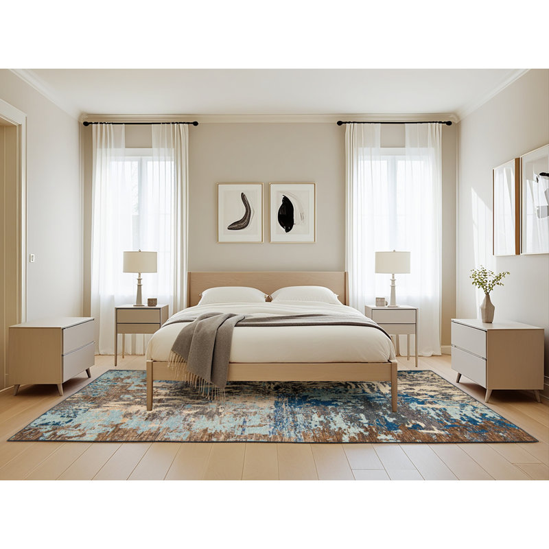 Abstract Indoor Rug, Rectangle 5' x 8'