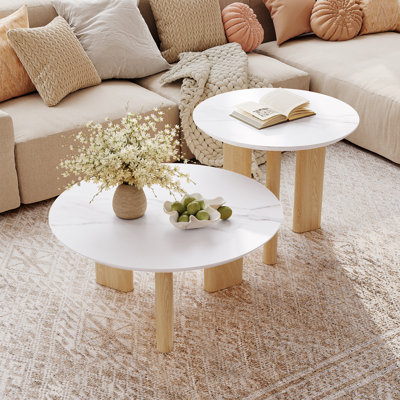 Minimalist Casual 2-piece Round Nesting Coffee Table