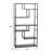 Black Oak Wood Grain Bookshelf with Matte Iron Frame-595782980