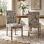 Lot de 2 chaises de salle à manger rembourrées, style chaises d'appoint, pour cuisine ou salon, avec pieds en bois massif et revêtement en tissu mélangé en lin.-863978925-858512265
