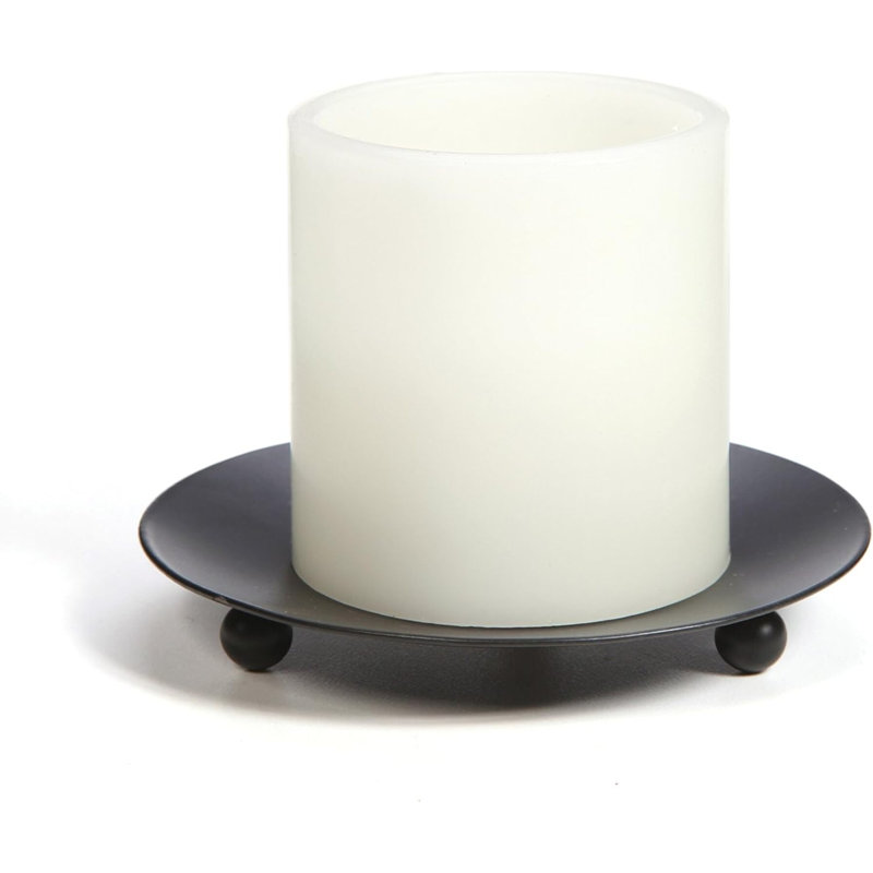 Ensemble de 6 assiettes porte-bougie Hosley - diamètre de 4,75 po - plateaux ronds décoratifs pour bougies pilier - idéal pour les mariages, les occasions spéciales, la décoration intérieure et les piédestaux