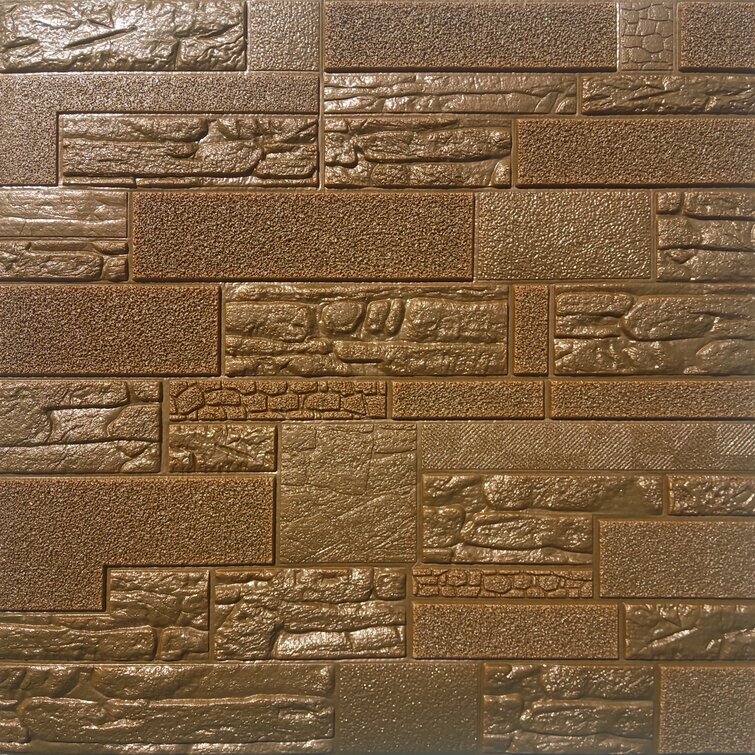Art3dwallpanels Brown 27.5 in. x 27.5 in. Faux Brick 3D Wall Panels Peel and Stick Foam Wallpaper for Interior Wall (52.5 Sq. ft./Case)