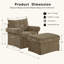 Large fauteuil d'appoint en chenille avec repose-pieds, canapé rembourré ergonomique simple pour salon-896581416