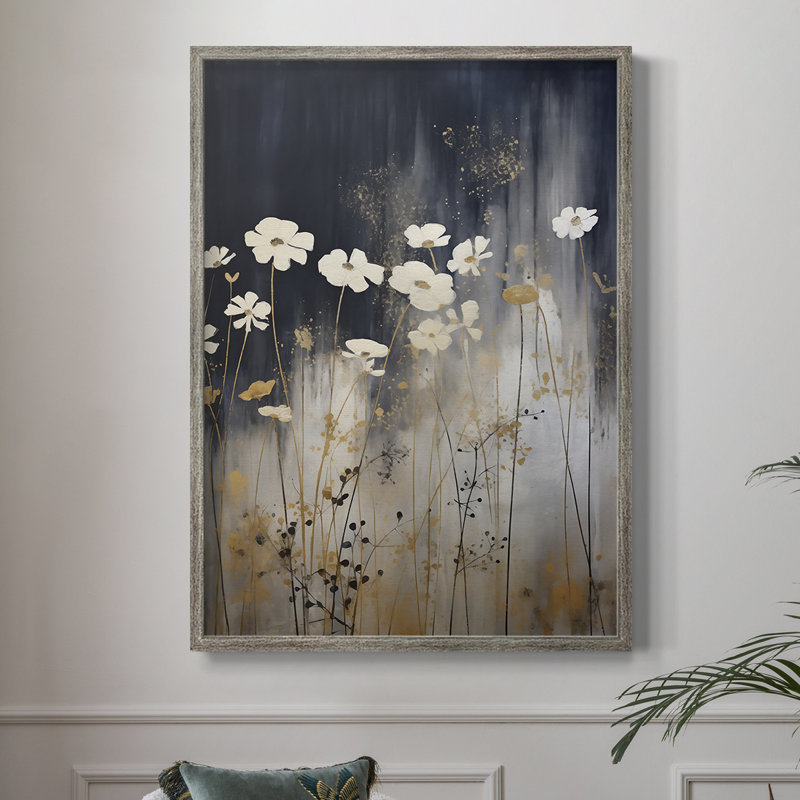 Impression encadrée FLORAL Series CDII - bois massif, H 11 po x l 9 po