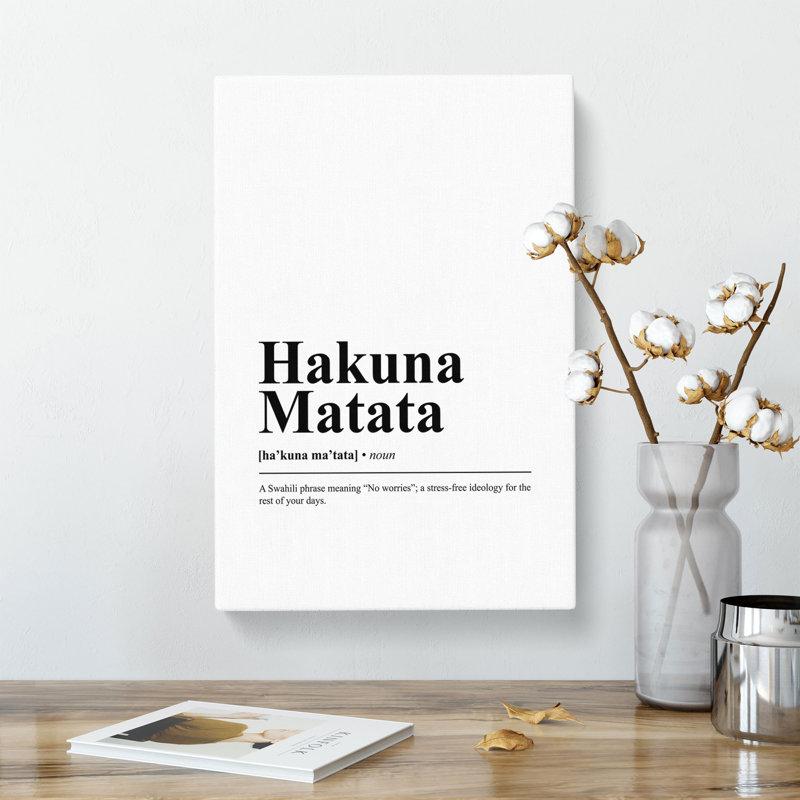 Dictionary Hakuna Matata - Wrapped Canvas, 91cm H x 60cm W x 3cm D