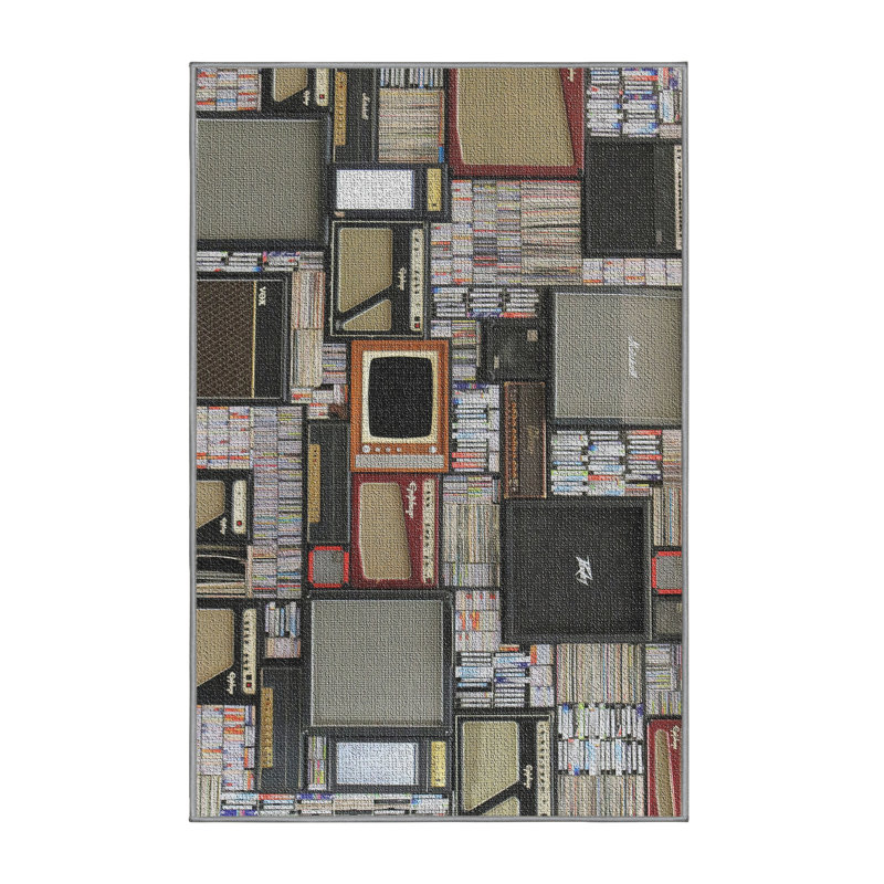 Tapis brun Classic Disques, Rectangle 2 pi x 5 pi