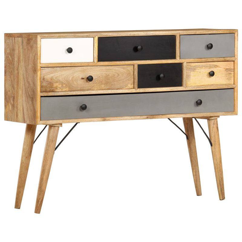 Buffet en bois de manguier massif 43,3 po x 11,8 po x 32,3 po