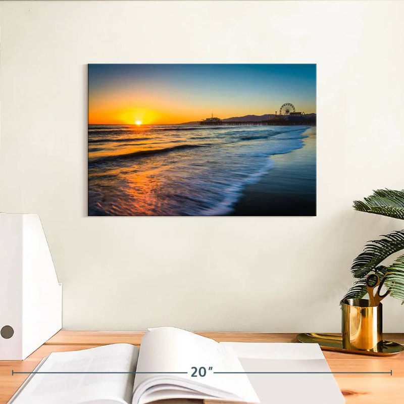 Gillard Santa Monica Pier At Sunset, 8" H x 12" W