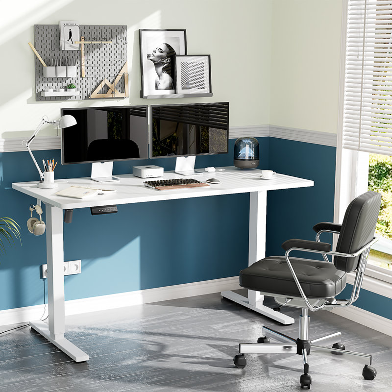 Bureau debout à hauteur ajustable, Blanc, H 48 po x l 47,24 po x P 23,62 po