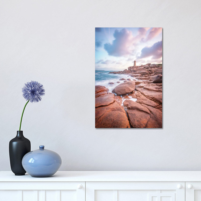 The Pink Lighthouse 1 Piece Wrapped Canvas Wall Art, 30.48 cm H x 45.72 cm W