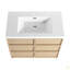 Meuble-lavabo sur pied 36 po avec lavabo en résine et 2 portes d'armoire à fermeture en douceur, contreplaqué (KD-PACKING)