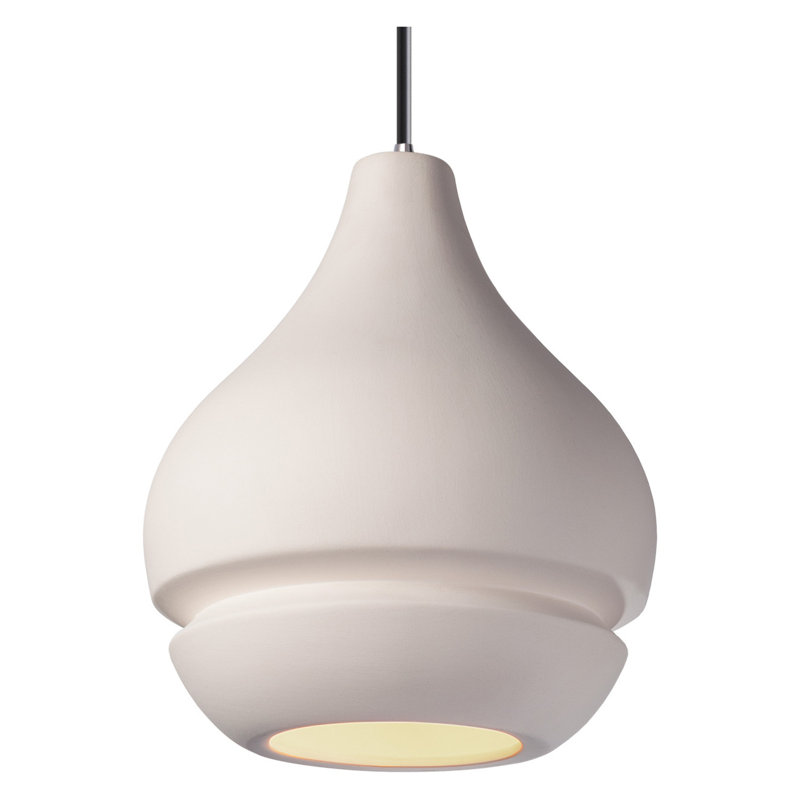 Sevenoaks 1 - Light Single Pendant, Bisque, Brushed Nickel, Incandescent