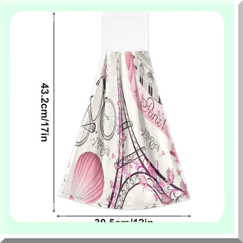 Eiffel Elegance Hand Towels - Soft, Absorbent, Hanging Loops, 12x17