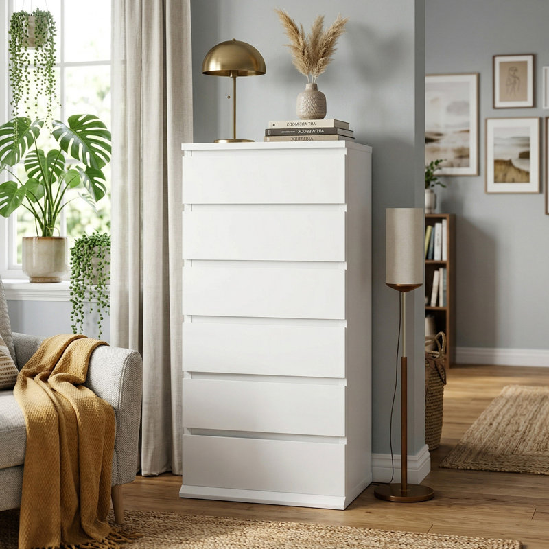 50-centimetre-wide six-drawer chest of drawers