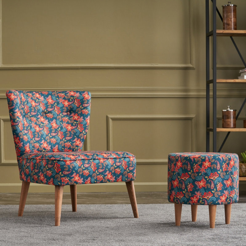 Chaise d'appoint en polyester Lawnton l 27,56 cm