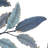 Metal Leaf Blue Wall Decor with Black Stems