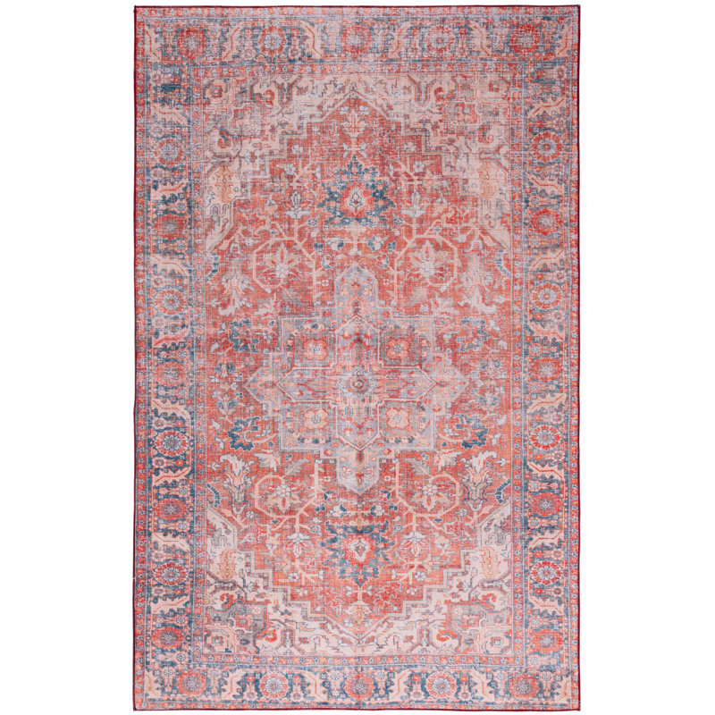 Tapis oriental rouille / bleu marine, Rectangle 6 pi x 9 pi